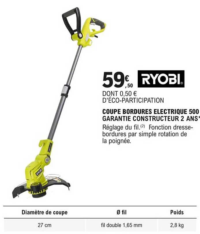 coupe bordures électrique 500 ryobi