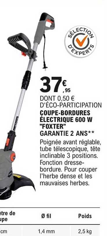 coupe-bordures électrique 600 w "foxter"