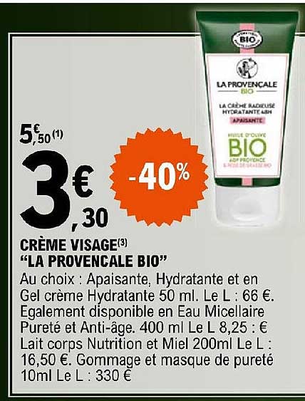 Crème Visage "la Provençale Bio"