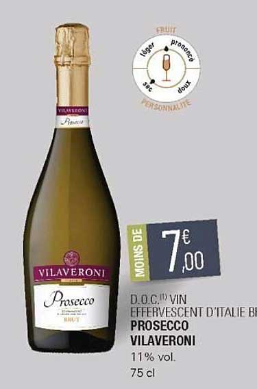 d.o.c. effervescent d'italie prosecco vilaveroni