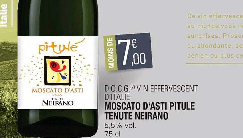 d.o.c.g. vin effervescent d'italie moscato d'asti pitule tenute neirano