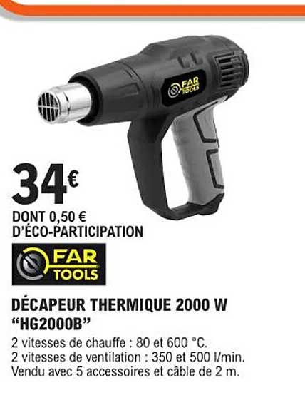décapeur thermique 2000 w "hg2000b" far tools