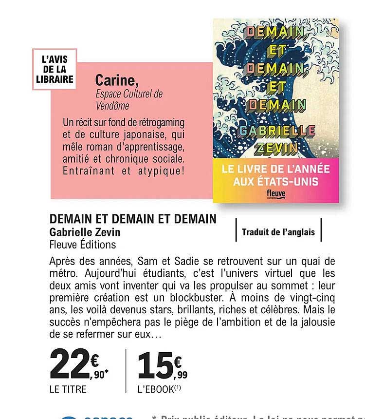 Demain Et Demain Et Demain - Gabrielle Zevin