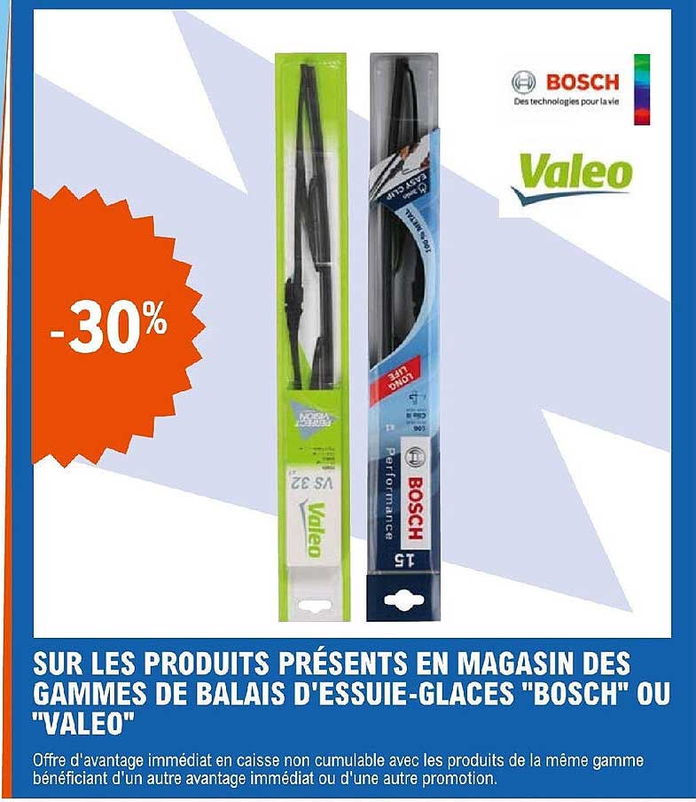 Des Gammes De Balais D'essuie-glaces "bosch" Ou "valeo"
