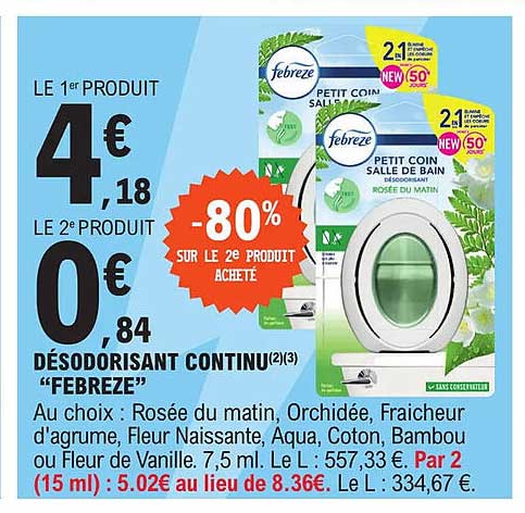 désodorisant continu "febrèze"