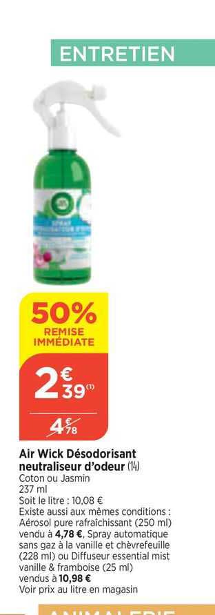désodorisant neutraliseur d'odeur air wick