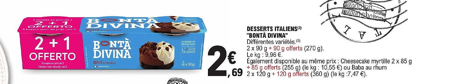 desserts italiens "bontà divina"