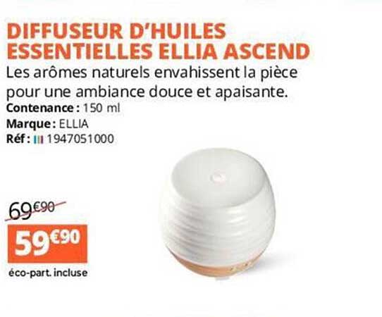 diffuseur d'huiles essentielles ellia ascend