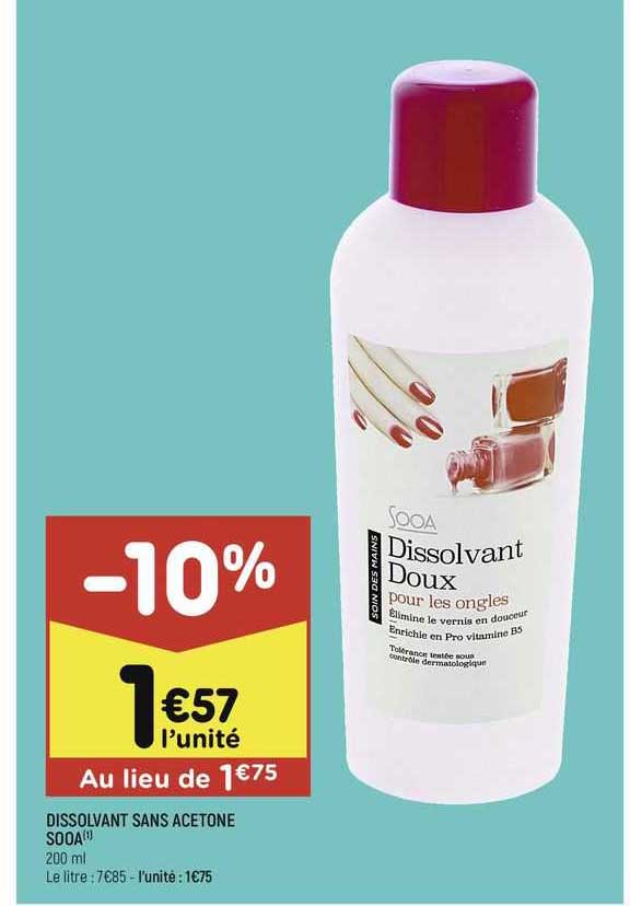dissolvant sans acétone sooa