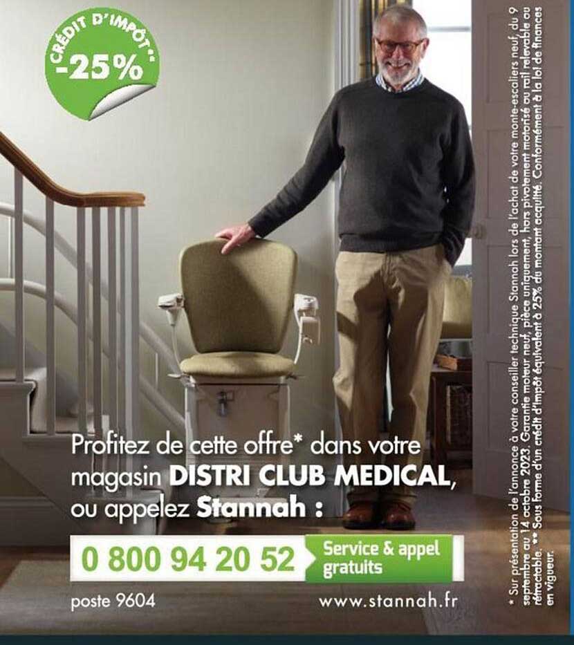 distri club médical : crédit d'impôt -25%