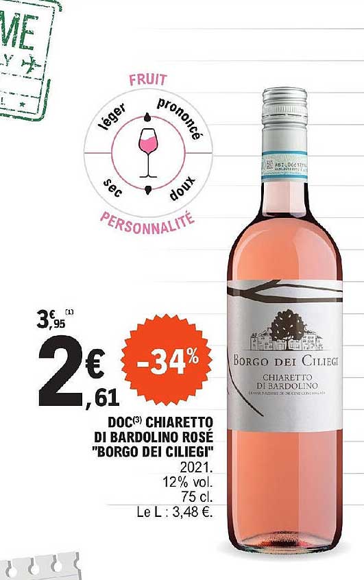 doc chiaretto di bardonino rosé "borgo dei ciliegi"