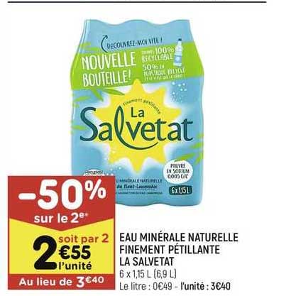 eau minérale naturelle finement pétillante la salvetat