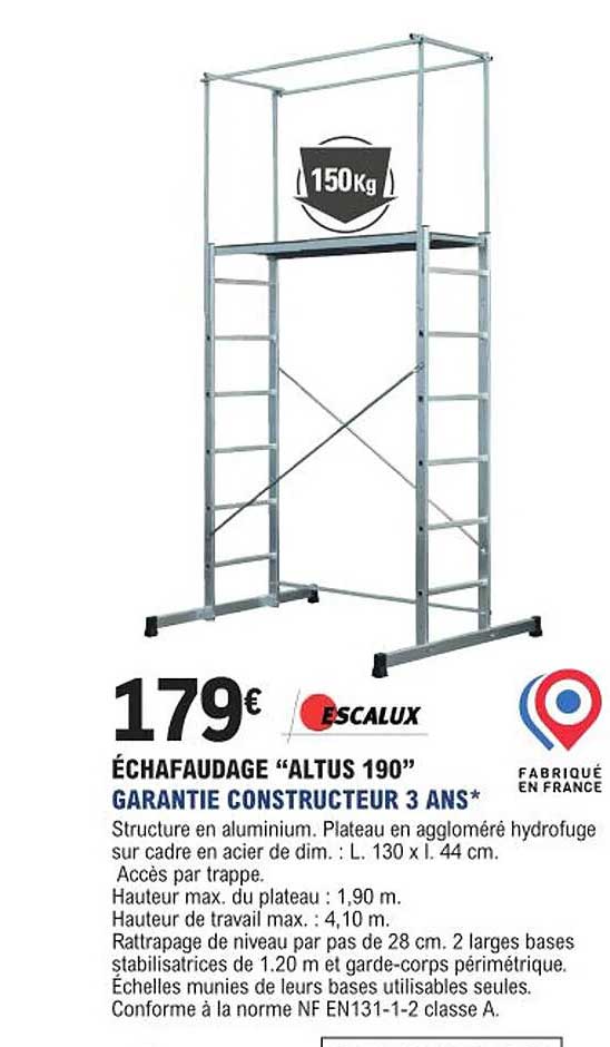 échafaudage "altus 190" escalux