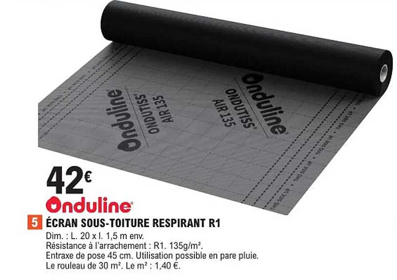 écran sous-toiture respirant r1 onduline