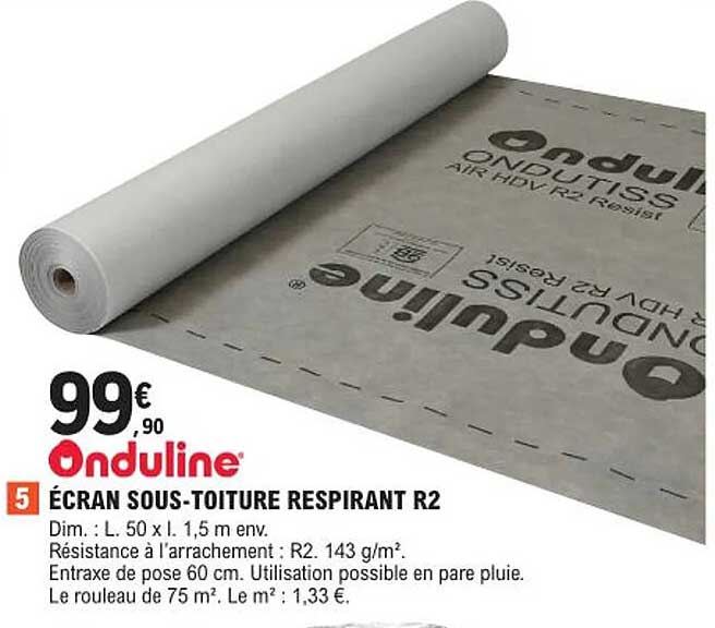 écran sous-toiture respirant r2 onduline