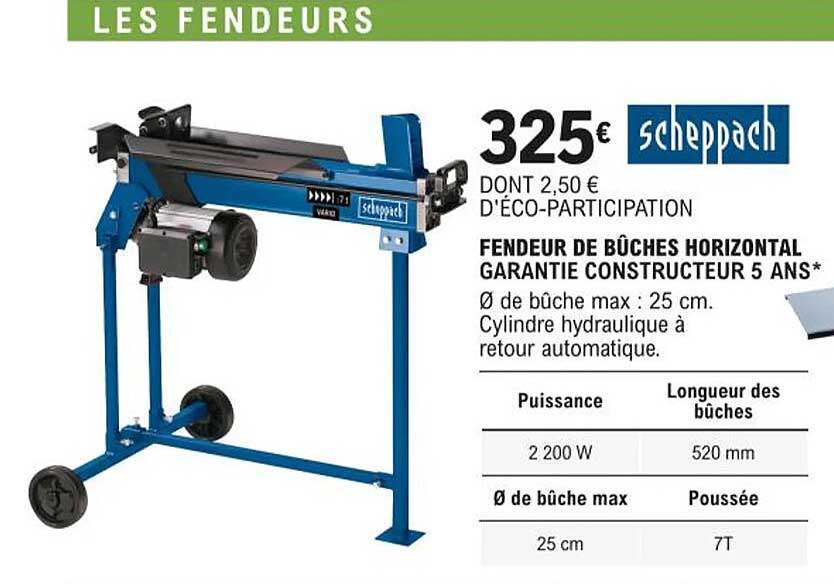 Fendeur De Bûches Horizontal Scheppach