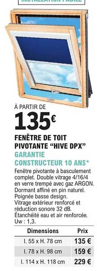 Fenêtre De Toit Pivotante "hive Dpx"