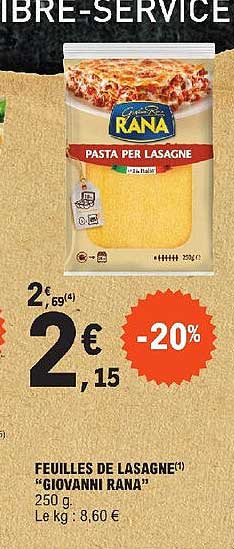 feuilles de lasagne "giovanni rana"