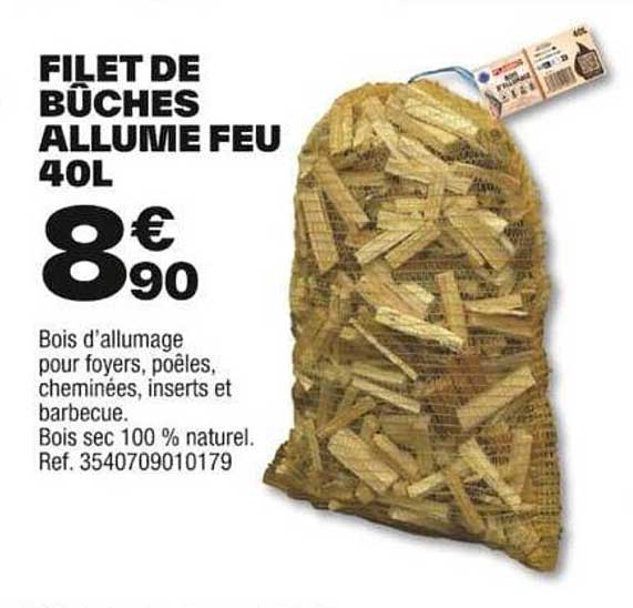 filet de bûches allume feu 40 l