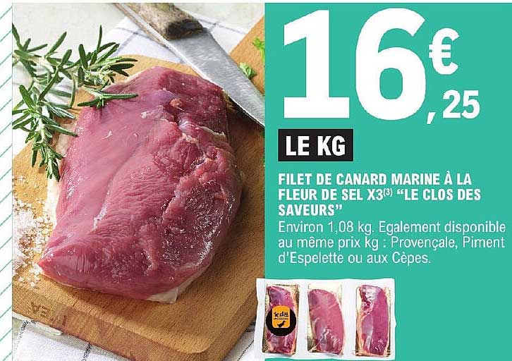 filet de canard marine à la fleur de sel x 3 "le clos des saveurs"