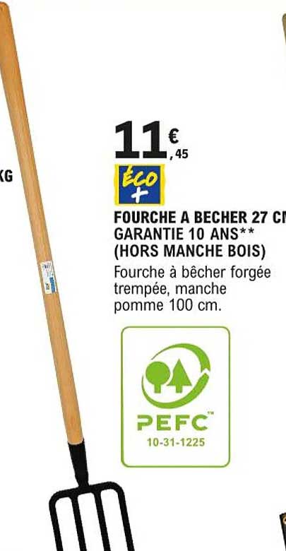 fourche à bêcher 27 cm éco+