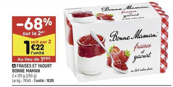 fraises et yaourt bonne maman