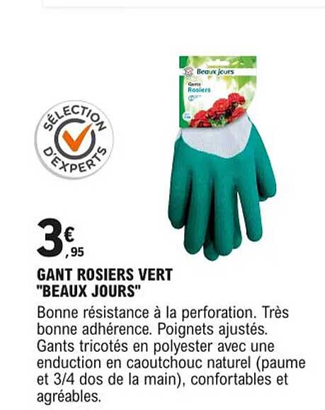 gant rosiers vert "beaux jours"