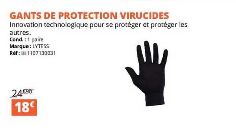 gants de protection virucides lytess