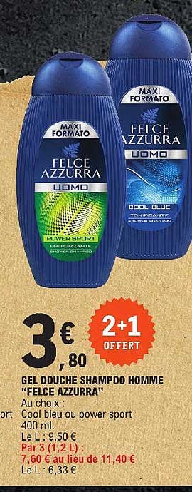 gel douche shampoo homme "felce azzurra"