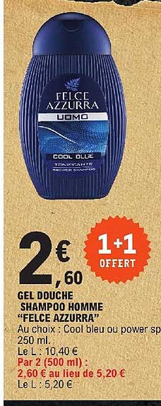 gel douche shampoo homme "felce azzurra"