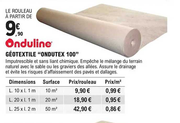 Géotextile "ondutex 100"