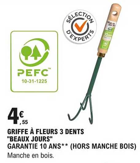 griffe à fleurs 3 dents "beaux jours"