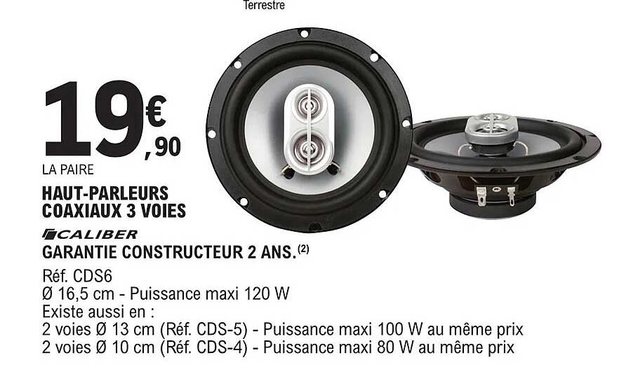 haut-parleurs coaxiaux 3 voies caliber