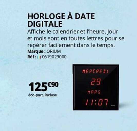 horloge à date digitale