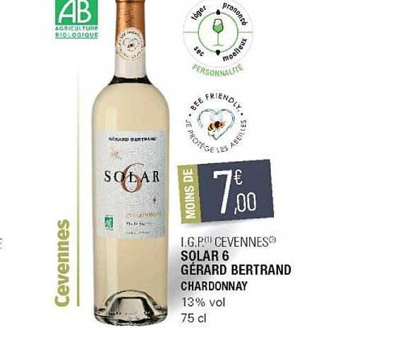 i.g.p. cevennes solar 6 gérard bertrand chardonnay