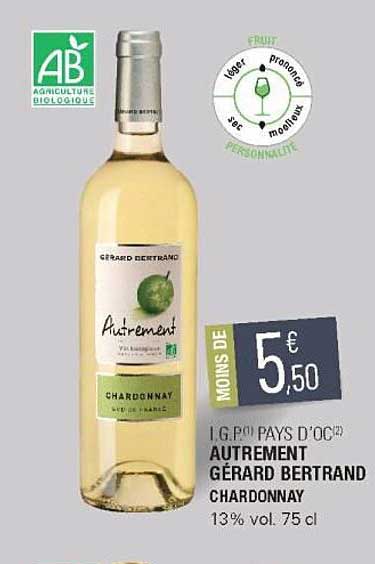 i.g.p. pays d'oc autrement gérard bertrand chardonnay