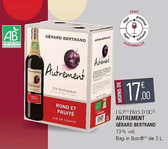 i.g.p. pays d'oc autrement gérard bertrand