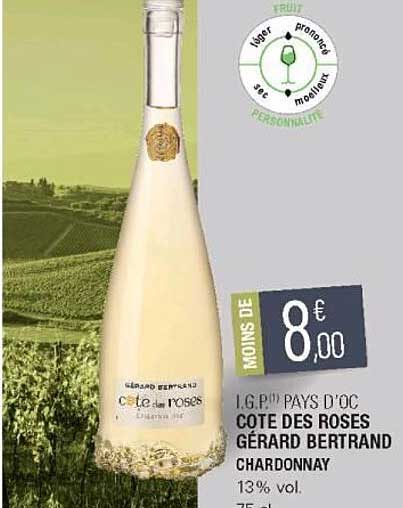 i.g.p. pays d'oc côte des roses gérard bertrand chardonnay
