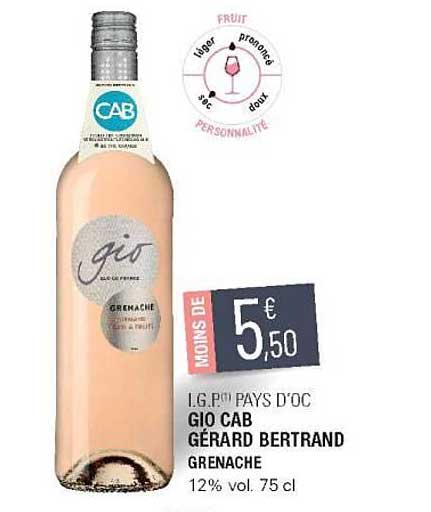 i.g.p. pays d'oc gio cab gérard bertrand grenache