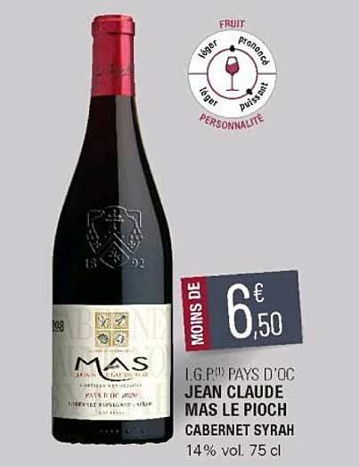 i.g.p. pays d'oc jean claude mas le pioch cabernet syrah