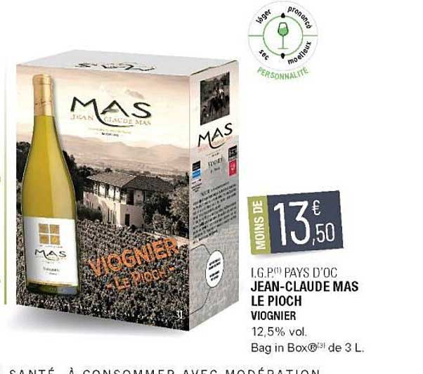 i.g.p. pays d'oc jean-claude mas le pioch viognier