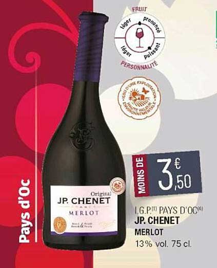 i.g.p. pays d'oc jp. chenet merlot