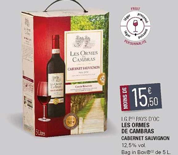 i.g.p. pays d'oc les ormes de cambras cabernet sauvignon
