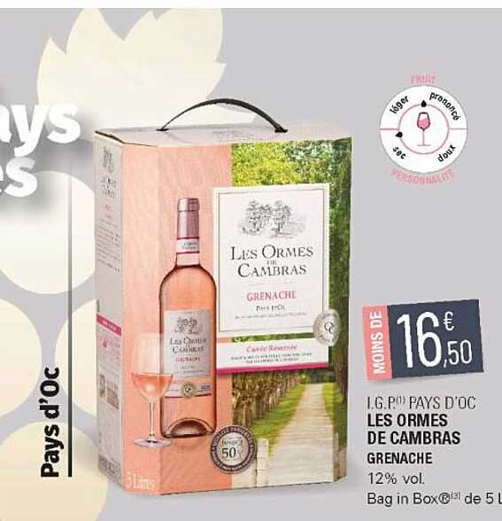 i.g.p. pays d'oc les ormes de cambras grenache