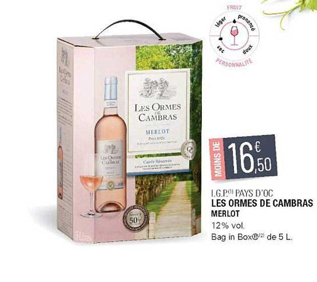 i.g.p. pays d'oc les ormes de cambras merlot