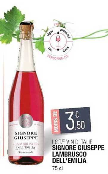 i.g.t. vin d'italie signore giuseppe lambrusco dell'emilia