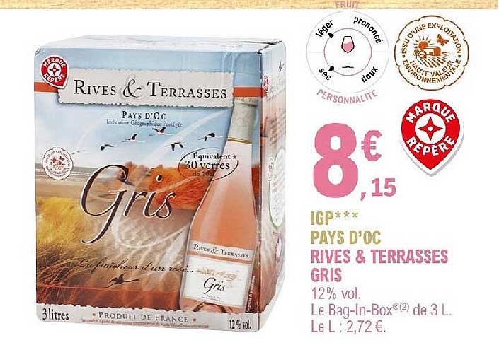 igp pays d'oc rives & terrasses gris