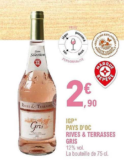 igp pays d'oc rives & terrasses gris