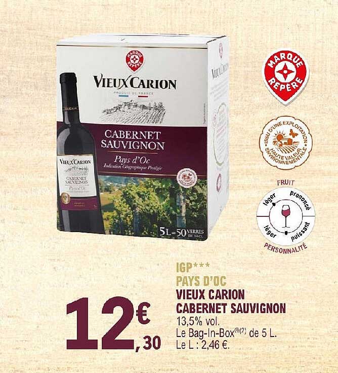 Igp Pays D'oc Vieux Carion Cabernet Sauvignon