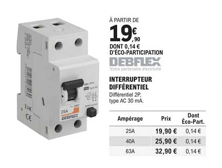 interrupteur différentiel debflex